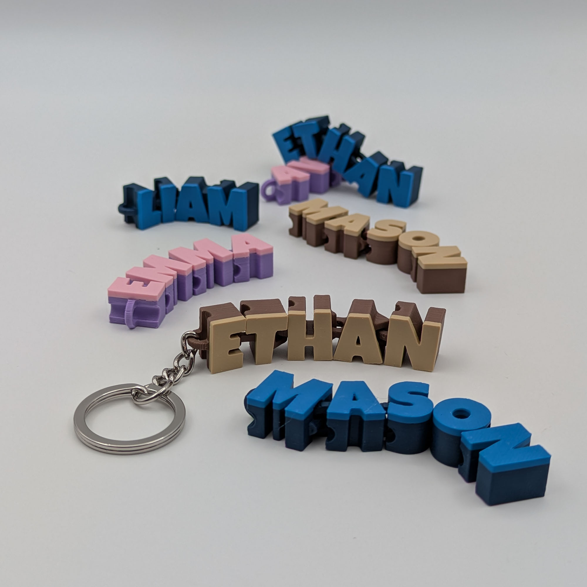 Personalized 3D printed keychains and nameplates